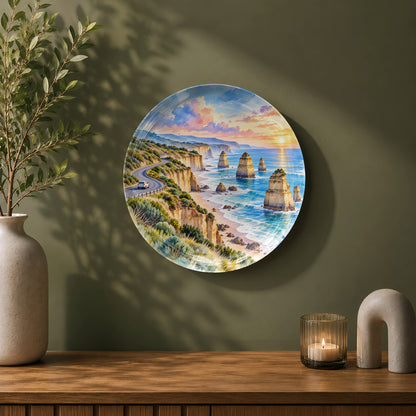 Australia travel souvenir ceramic wall plate for scenic coastal and nature-inspired home décor