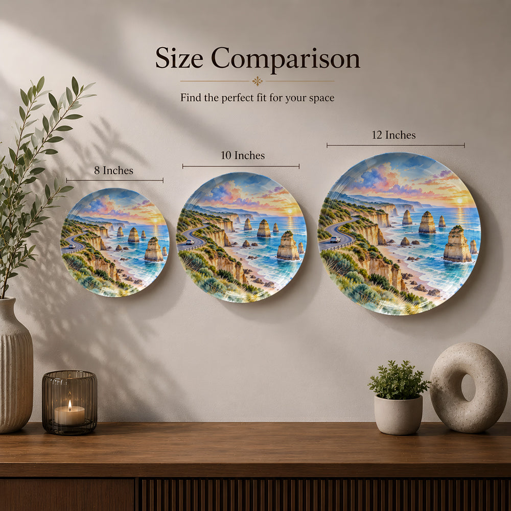 Premium Great Ocean Road ceramic wall plate celebrating Australian coastal scenery and dramatic landscapes