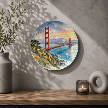 San Francisco travel souvenir ceramic wall plate for scenic and contemporary home décor