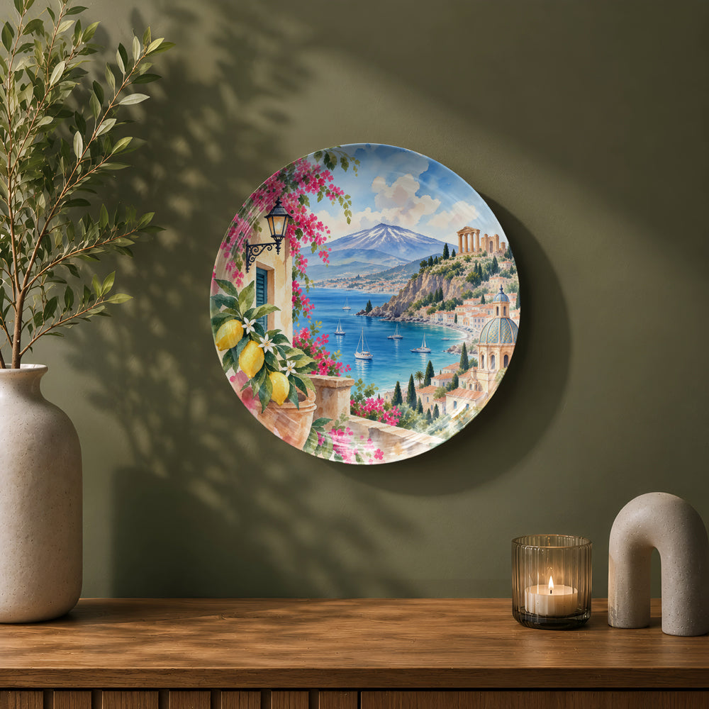 Italy travel souvenir ceramic wall plate for Mediterranean and coastal home décor