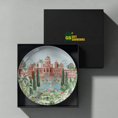 Imperial Gardens premium ceramic wall plate inspired by India's royal architecture and magnificent palace landscapes.