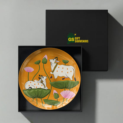Lotus Pastures premium ceramic wall plate celebrating India's spiritual symbolism and timeless artistic heritage.