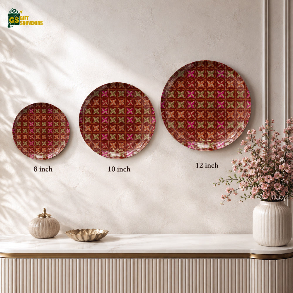 Punjab heritage ceramic wall plate souvenir with premium gift box and Phulkari-inspired artwork