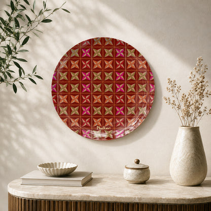 Rangaan Di Virasat Punjab heritage ceramic wall plate featuring colourful Phulkari-inspired patterns