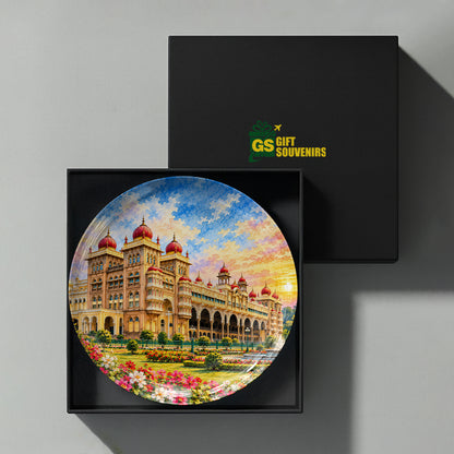 India travel-inspired ceramic wall plate celebrating the architectural beauty of Mysore Palace
