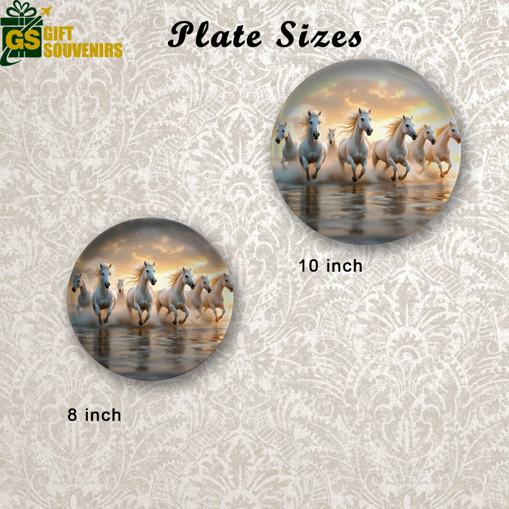 Seven Horses of Success – Vaastu Ceramic Plate