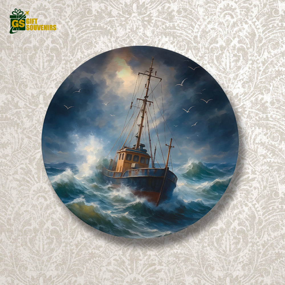 Voyage of Resilience – Ocean Journey Ceramic Wall Plate