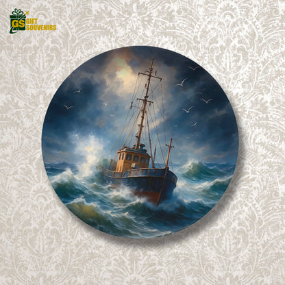 Voyage of Resilience – Ocean Journey Ceramic Wall Plate