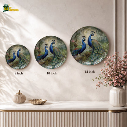 Peacock Elegance – Symbol of Grace & Prosperity Ceramic Wall Plate