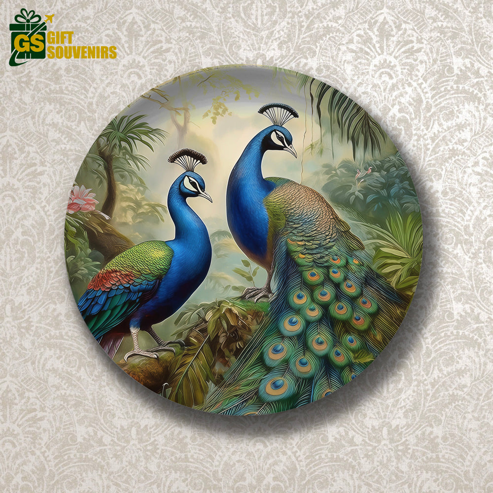 Peacock Elegance – Symbol of Grace & Prosperity Ceramic Plate