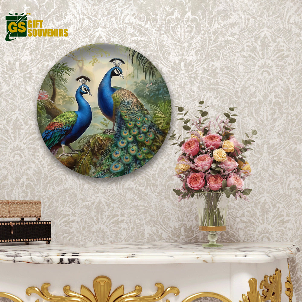 Peacock Elegance – Symbol of Grace & Prosperity Ceramic Plate