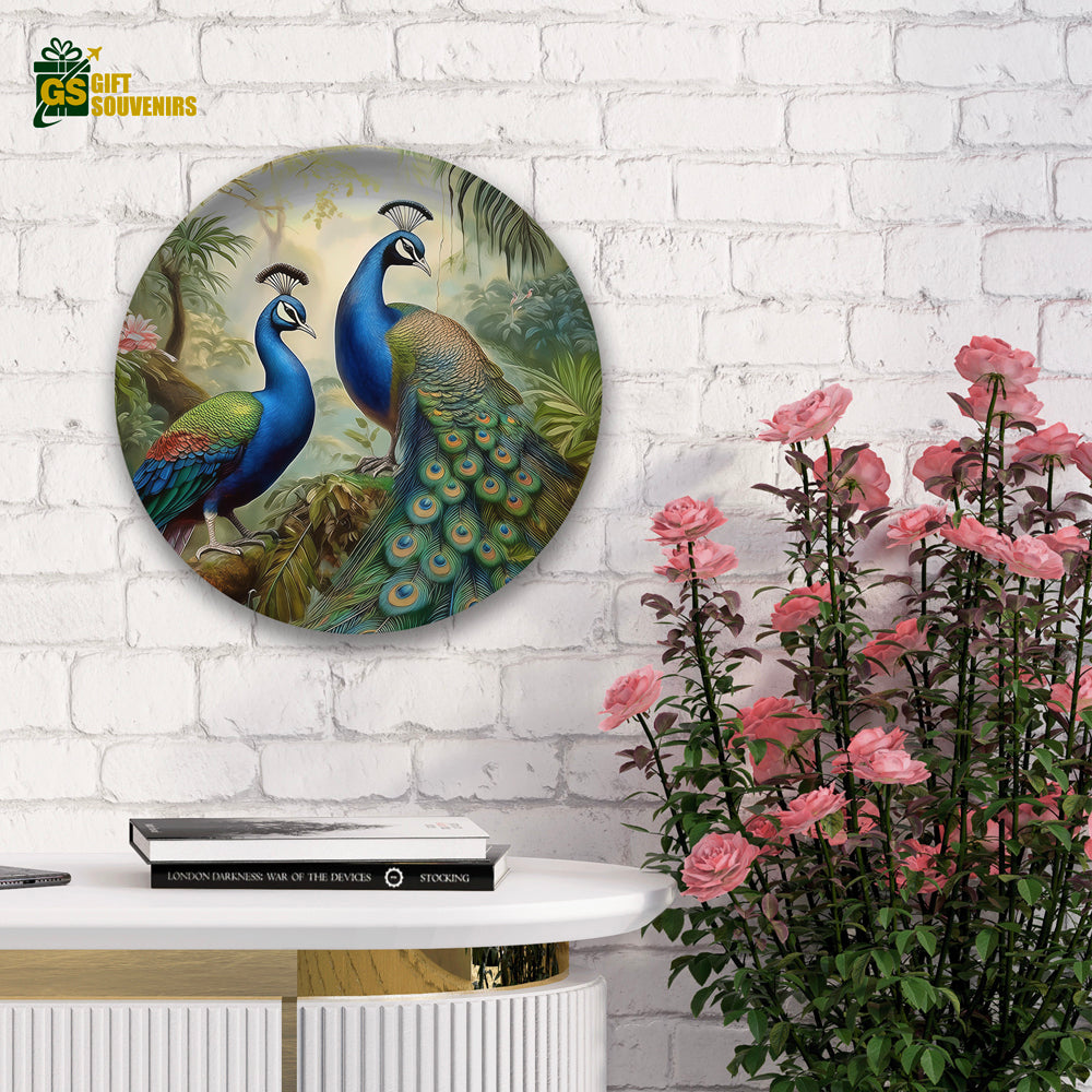 Peacock Elegance – Symbol of Grace & Prosperity Ceramic Plate