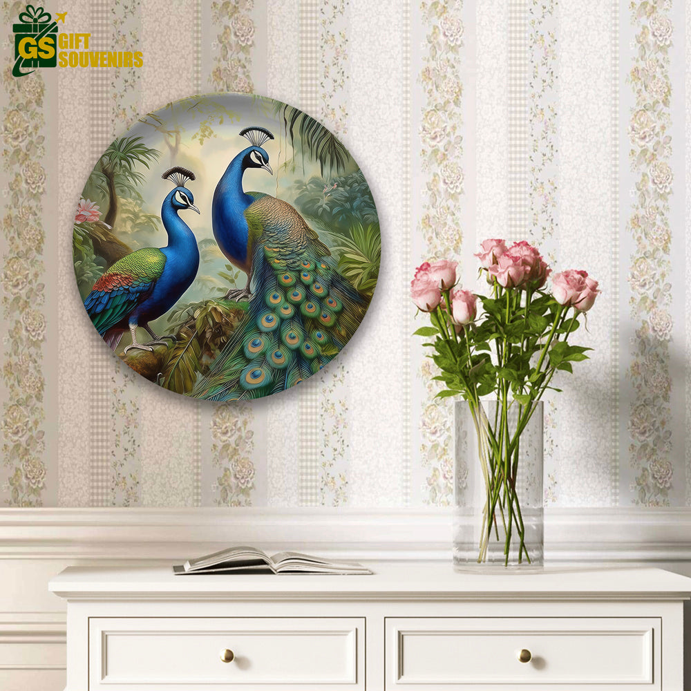 Peacock Elegance – Symbol of Grace & Prosperity Ceramic Plate