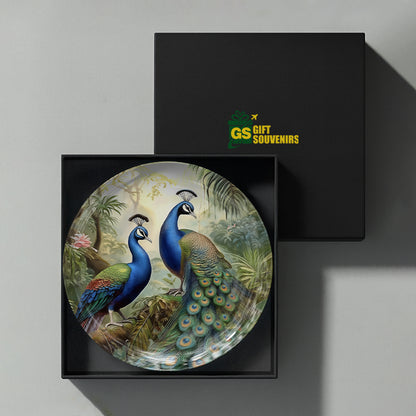 Peacock Elegance – Symbol of Grace & Prosperity Ceramic Wall Plate