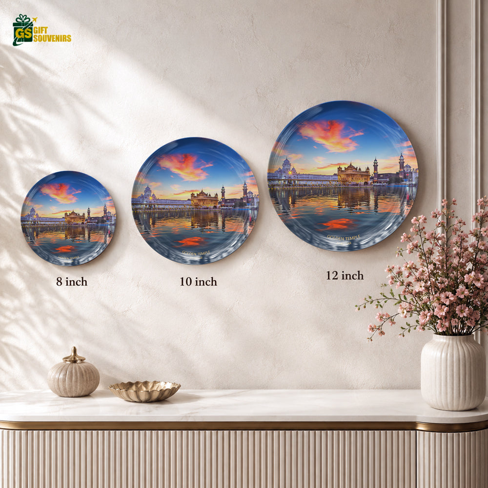 Amritsar Punjab heritage ceramic wall plate souvenir with premium gift box and Golden Temple artwork