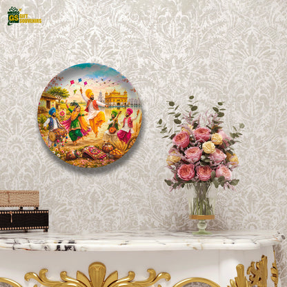 Rang Punjab De Ceramic Wall Plate | Festival Folk Art Souvenir