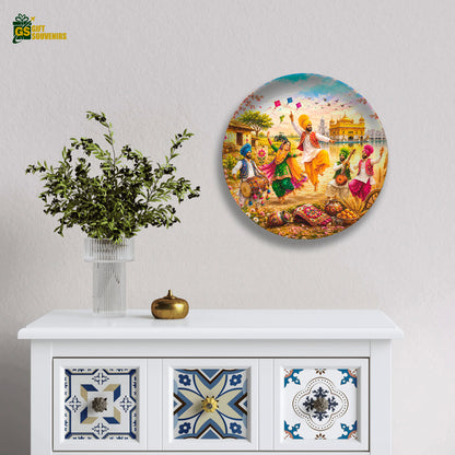 Rang Punjab De Ceramic Wall Plate | Festival Folk Art Souvenir