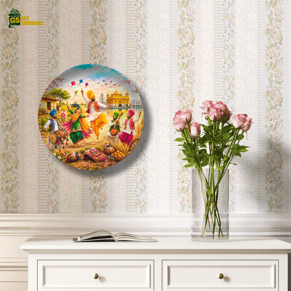 Rang Punjab De Ceramic Wall Plate | Festival Folk Art Souvenir