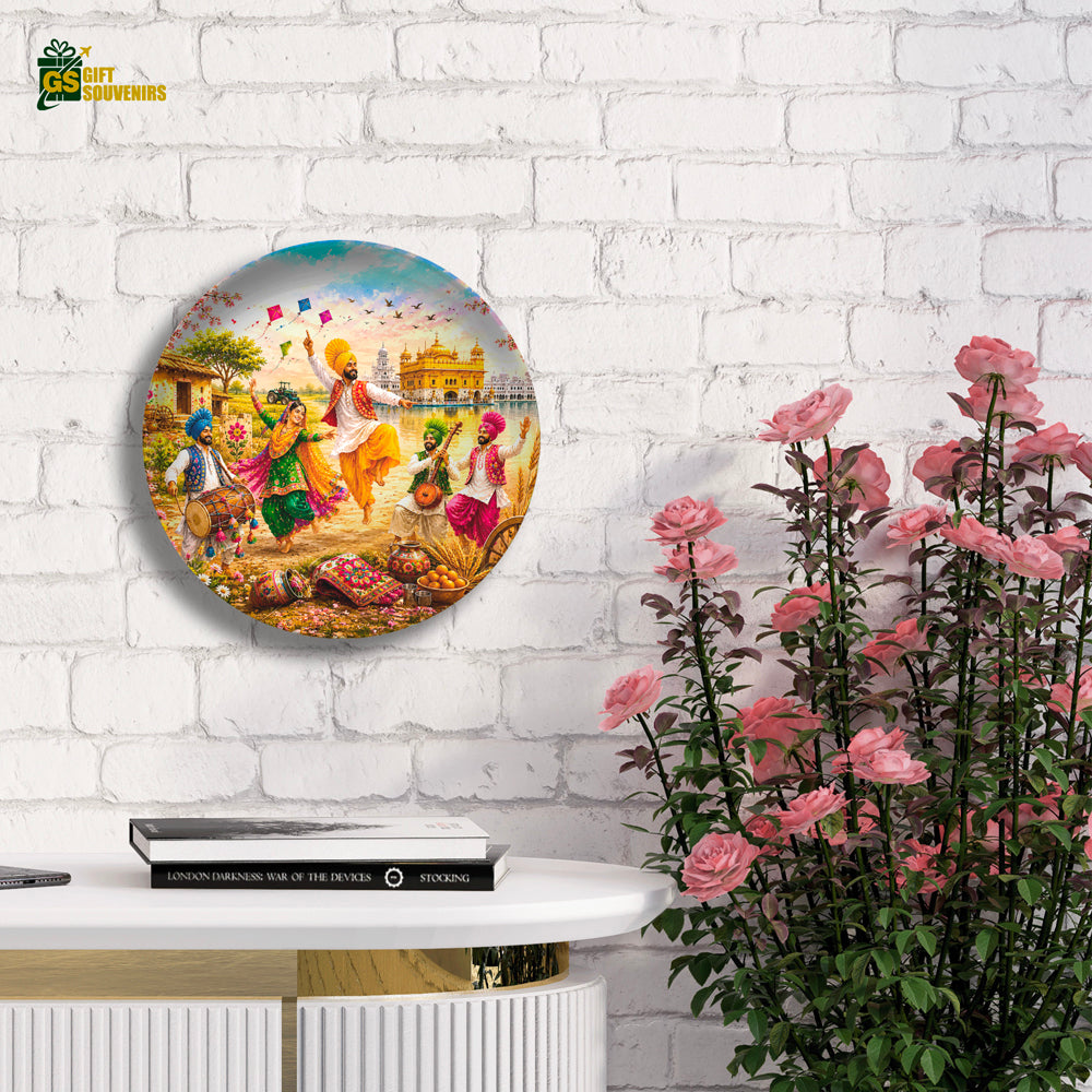 Rang Punjab De Ceramic Wall Plate | Festival Folk Art Souvenir