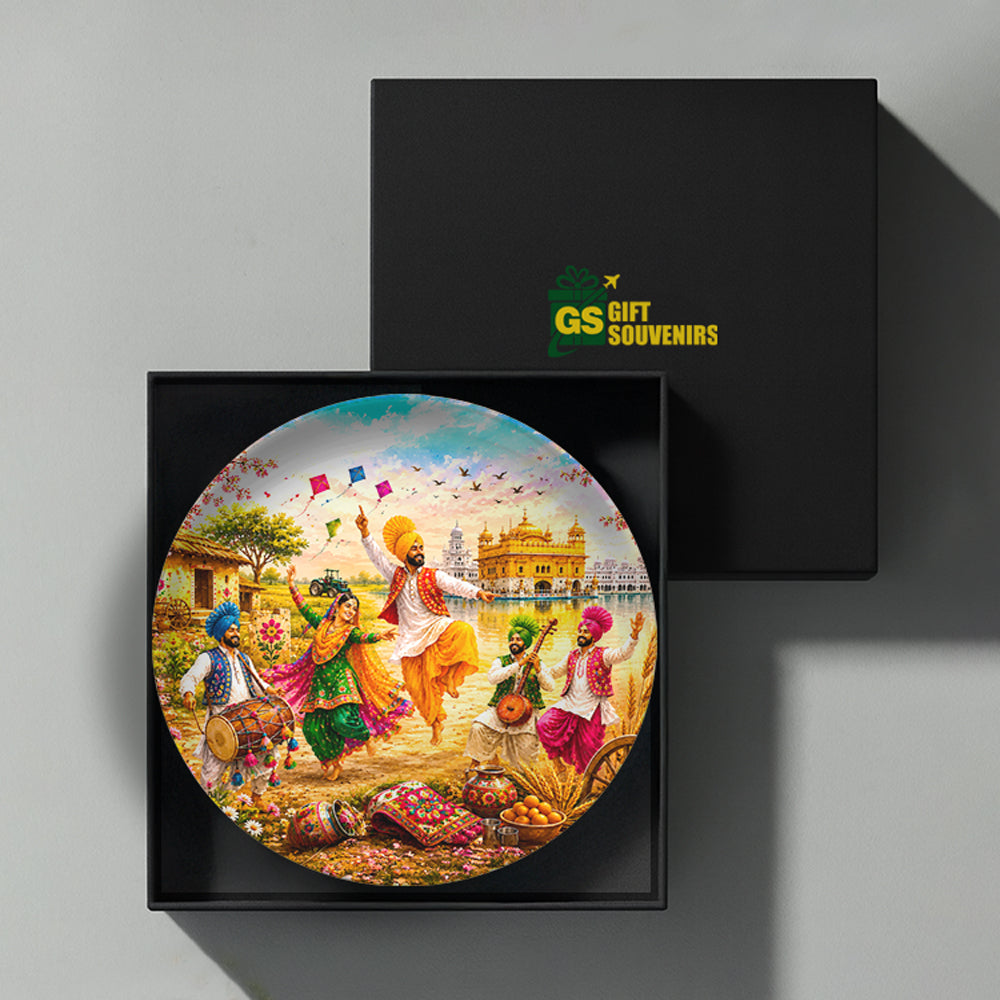 Rang Punjab De Ceramic Wall Plate | Festival Folk Art Souvenir