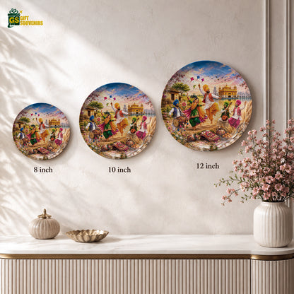 Rang Punjab De ceramic wall plate displayed as vibrant Punjab heritage home decor