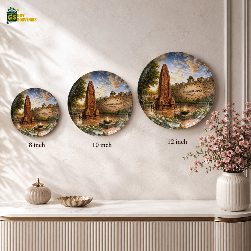 Jallianwala Bagh Memorial ceramic wall plate displayed as Punjab heritage home decor