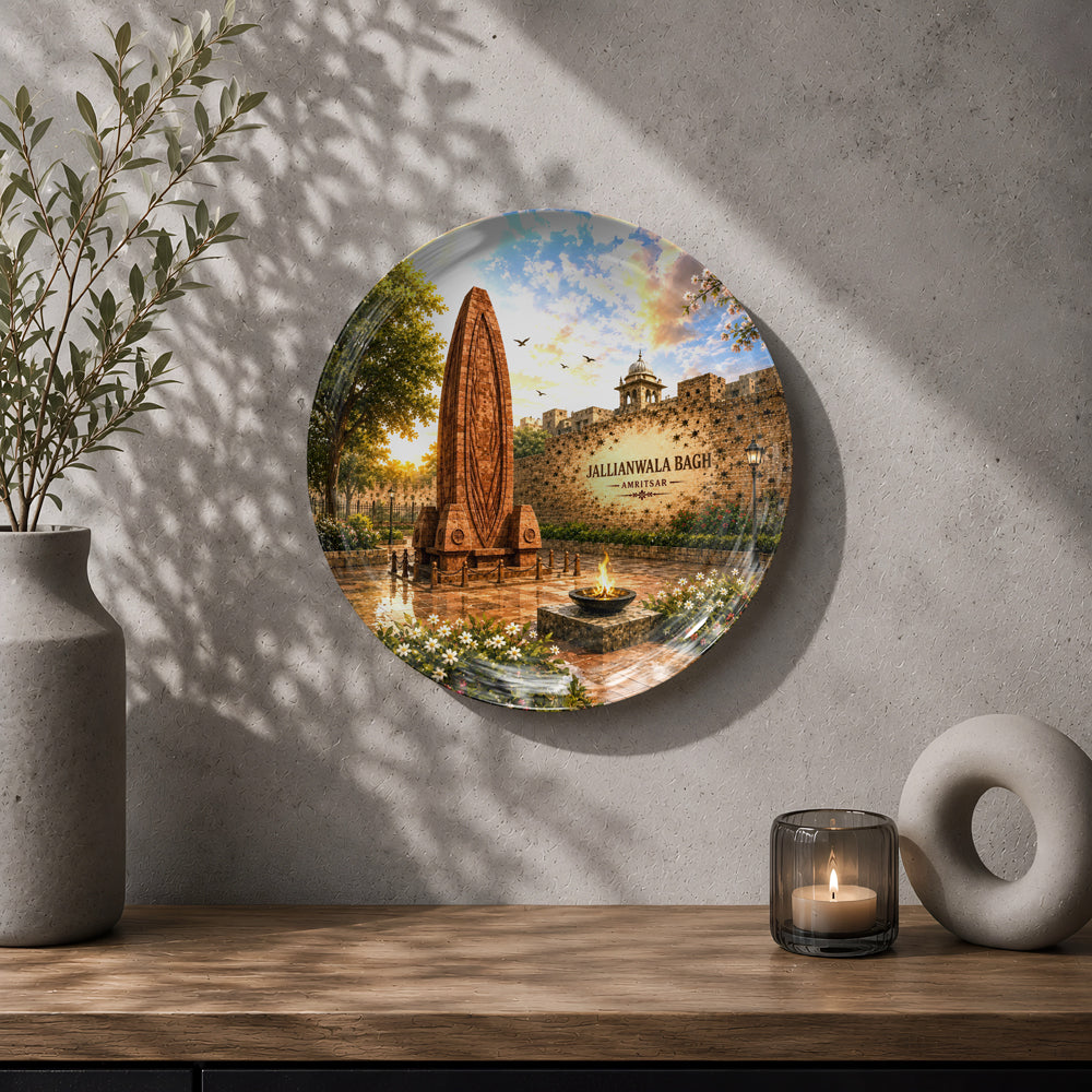 Jallianwala Bagh Punjab heritage souvenir ceramic wall plate for history and travel enthusiasts