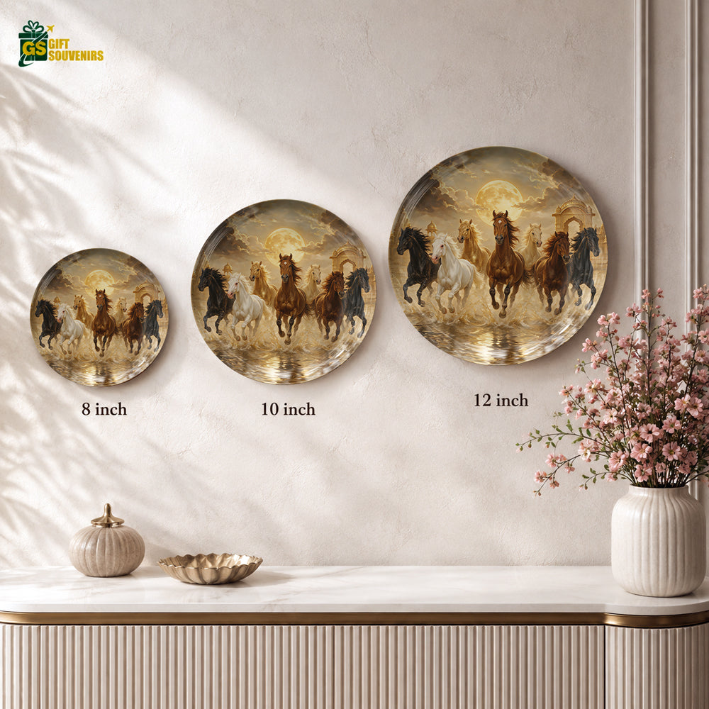 The Golden Dawn Vaastu ceramic wall plate displayed with a premium gift box