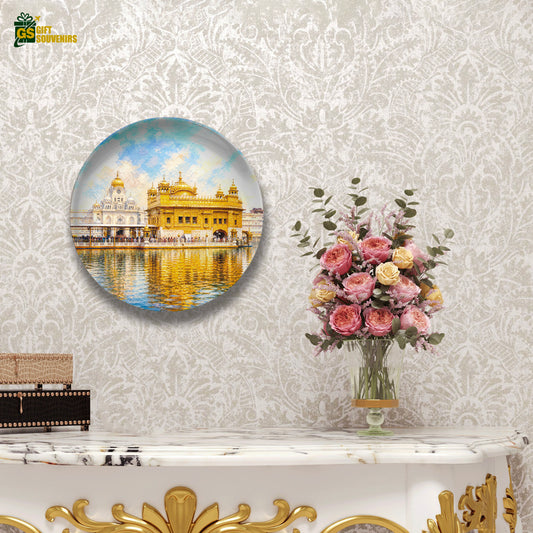 Golden Temple Ceramic Wall Plate | Amritsar Heritage Punjab Souvenir