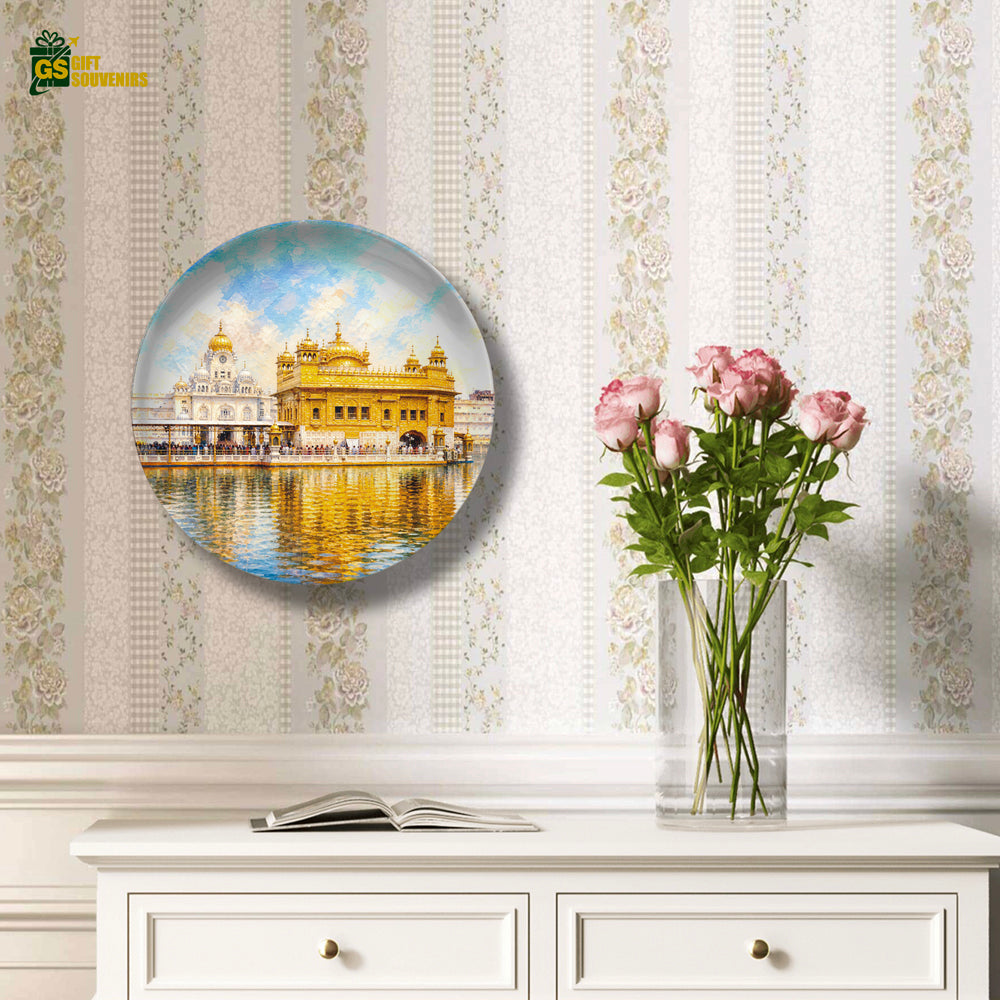 Golden Temple Ceramic Wall Plate | Amritsar Heritage Punjab Souvenir