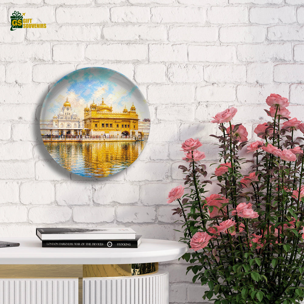 Golden Temple Ceramic Wall Plate | Amritsar Heritage Punjab Souvenir