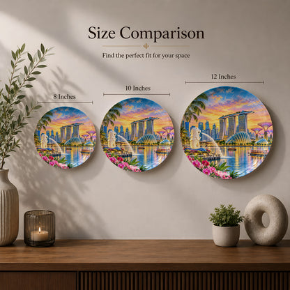 Global Classics Singapore souvenir ceramic plate with Marina Bay skyline