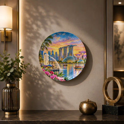 Premium Singapore ceramic wall décor with Gardens by the Bay and waterfront