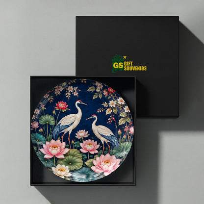 Whispers of Nature Plates collection featuring the Blossoms and Wings ceramic wall plate