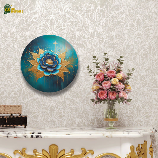 Celestial Bloom – Abstract Floral Ceramic Wall Plate
