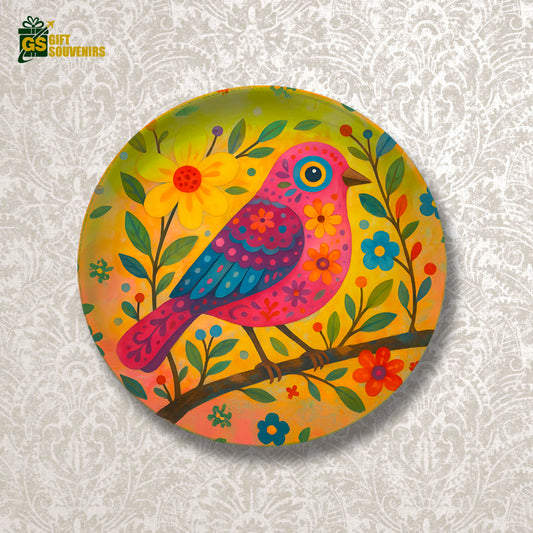 Song of Joy – Nature-Inspired Bird Ceramic Wall Plate