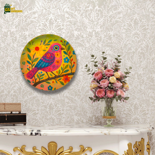 Song of Joy – Nature-Inspired Bird Ceramic Wall Plate