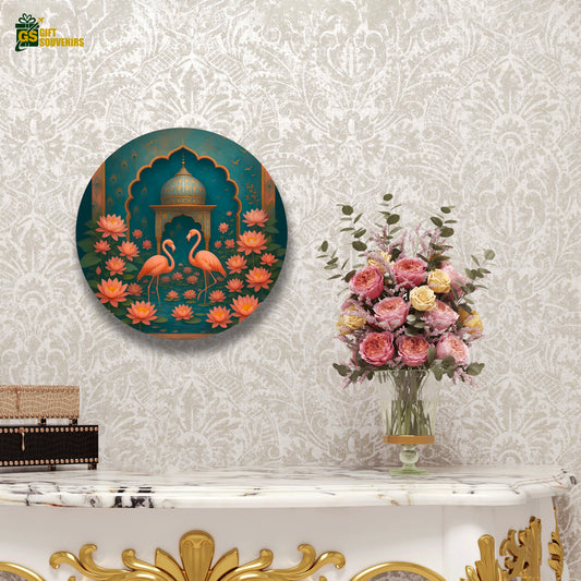 Lotus Courtship – Indian Heritage Art Ceramic Wall Plate