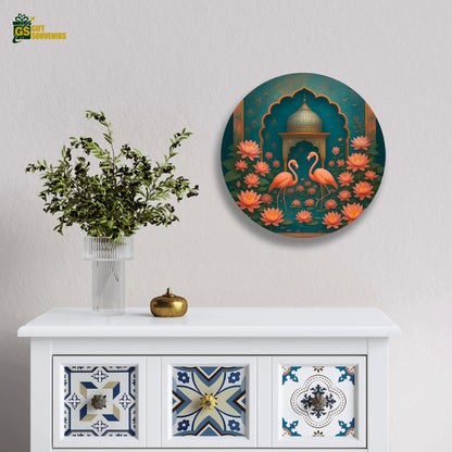 Lotus Courtship – Indian Heritage Art Ceramic Wall Plate