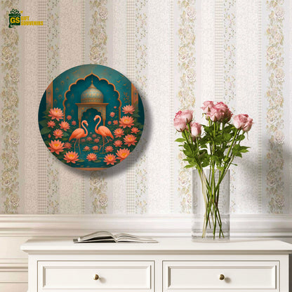 Lotus Courtship – Indian Heritage Art Ceramic Wall Plate