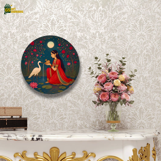 Divine Stillness – Moonlit Tradition Ceramic Wall Plate