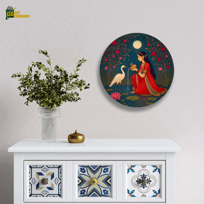 Divine Stillness – Moonlit Tradition Ceramic Wall Plate