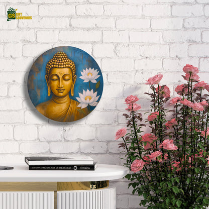 Tranquil Enlightenment – Serene Ceramic Wall Plate