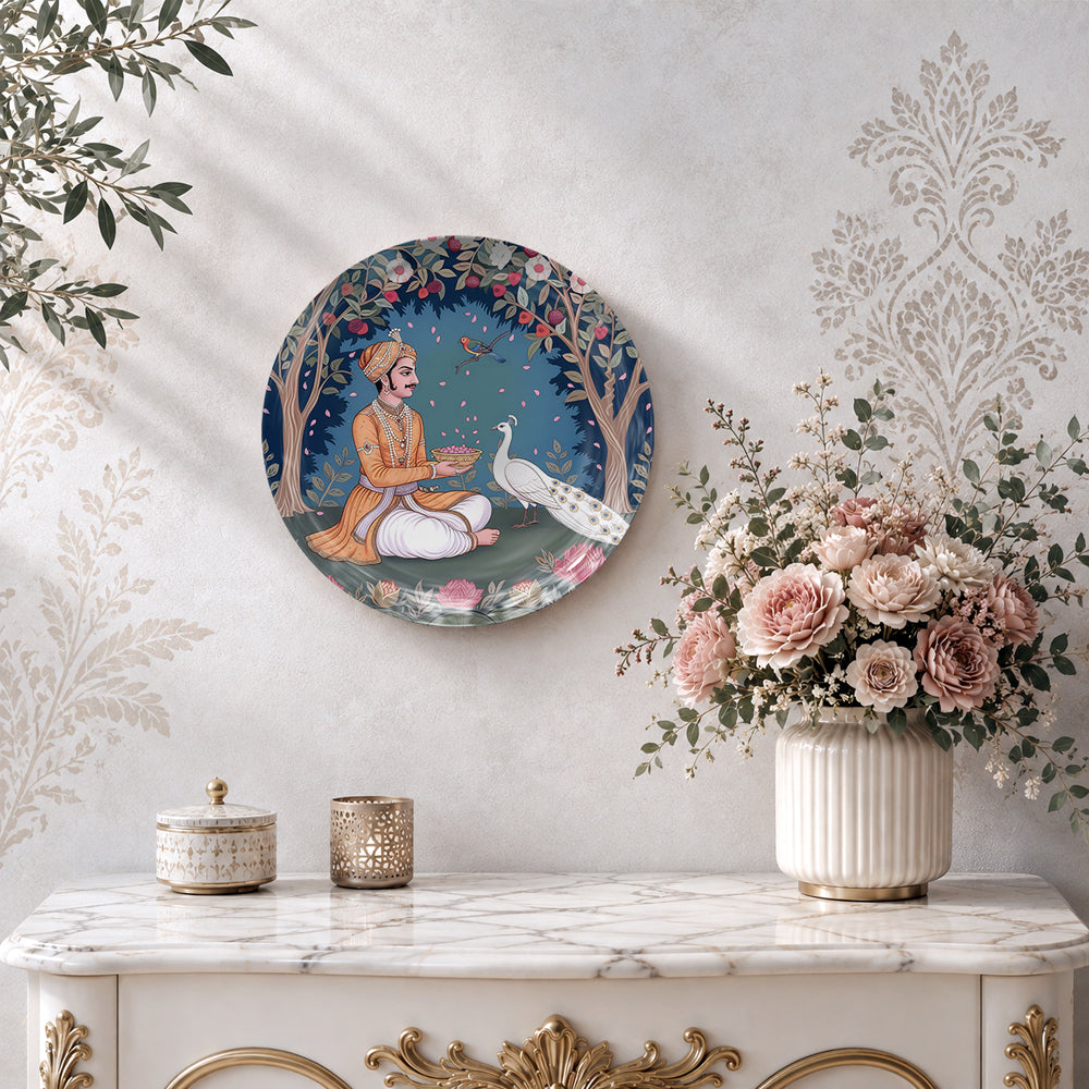 Indian Court heritage ceramic wall plate souvenir for elegant traditional home décor