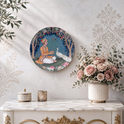 Indian Court heritage ceramic wall plate souvenir for elegant traditional home décor