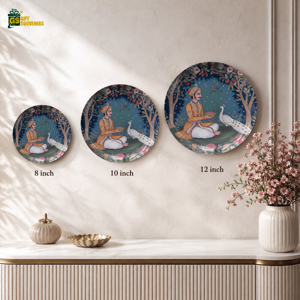 Indian heritage ceramic wall plate souvenir with premium gift box and elegant royal artwork