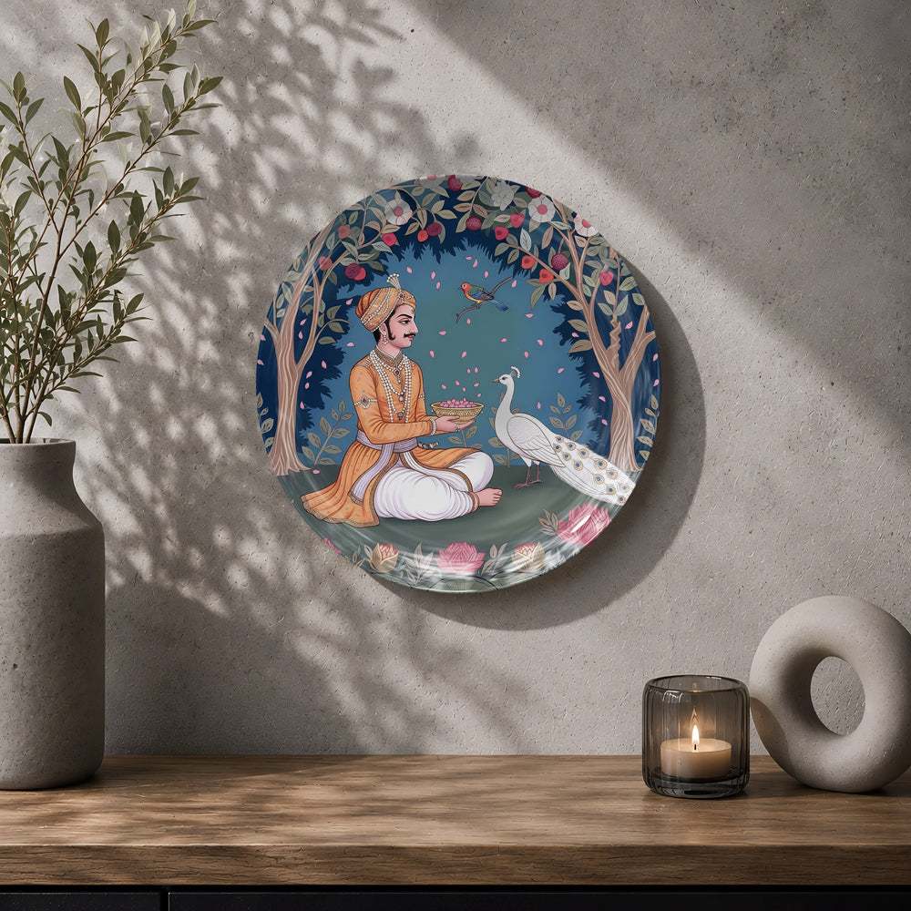 Royal Harmony ceramic wall plate inspired by India's rich cultural heritage and decorative art