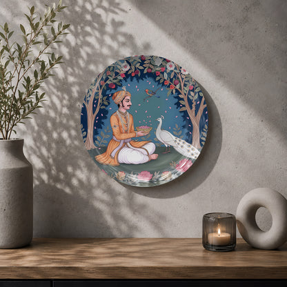 Royal Harmony ceramic wall plate inspired by India's rich cultural heritage and decorative art