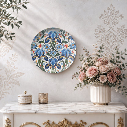 Botanical ceramic wall plate souvenir for elegant contemporary and nature-inspired home décor