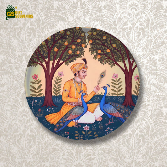 Royal Harmony – A Tribute to Timeless Indian Court Art Ceramic Wall Plate